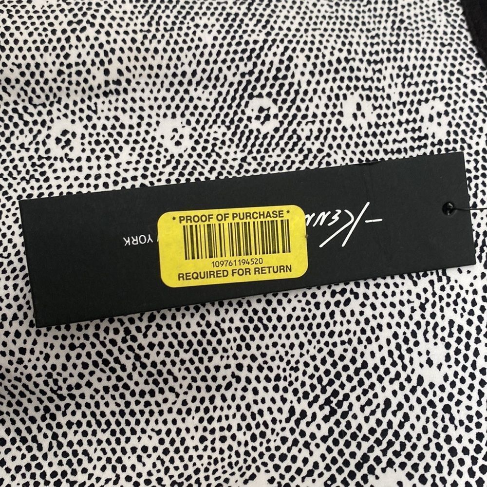 🔴 NWT Kenneth Cole Black White Blue Multi Print Shift Cocktail Dress - Picture 3 of 14